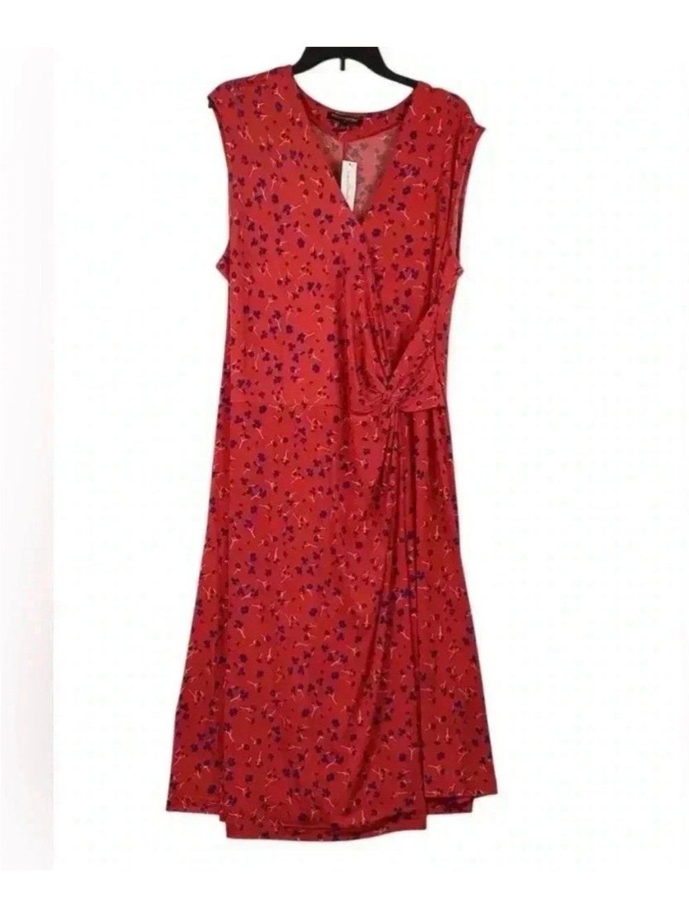 Banana Republic Red and Blue Floral Faux Wrap Dress NWT